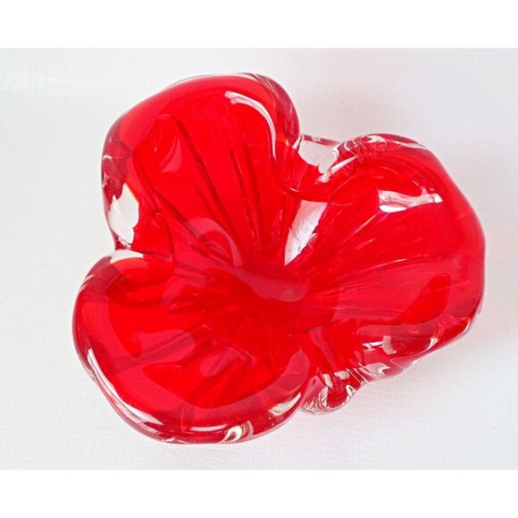 Vintage Chalet Glass Red Ashtray Cigar Mid Century Modern Contemporary Canada MC - Picture 2 of 6